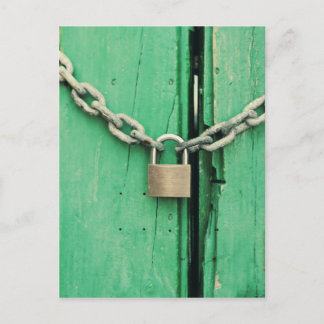 Rustic Wood and Padlock Postcard