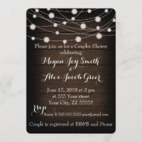 Rustic Wood and String Lights Couples Shower