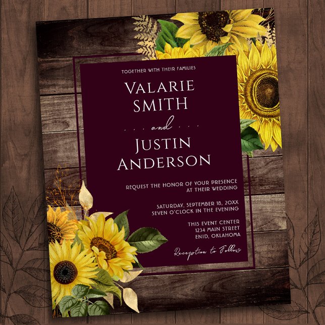 Rustic Wood and Sunflowers Budget Wedding (Creator Uploaded)