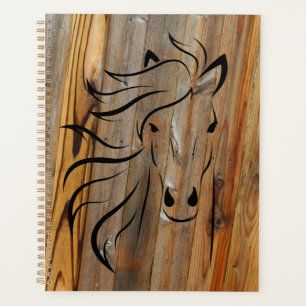 Rustic Wood And Wild Horses Planner