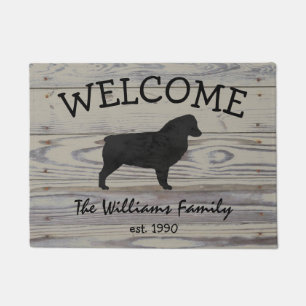 Rustic Wood Australian Shepherd Watercolor Doormat