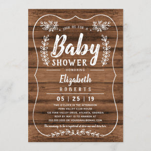 Rustic Wood Baby Shower Invitation