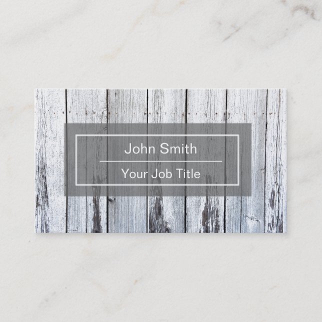 Rustic Wood Background Business Card (Front)