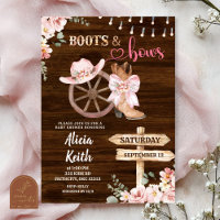 rustic wood background floral boots and bows