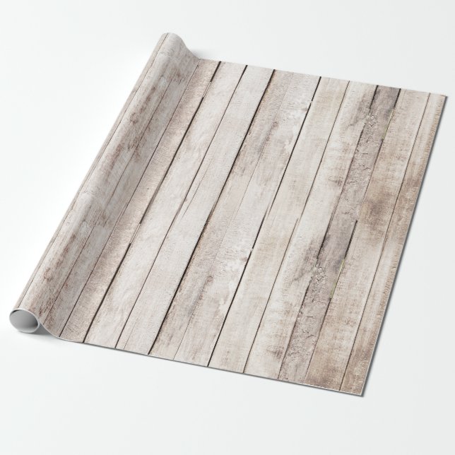 Rustic Wood Barn Boards Farmhouse Woodland Wedding Wrapping Paper (Unrolled)