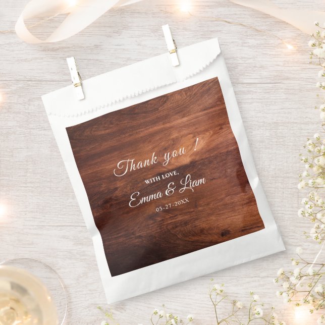 Rustic Wood Barn Grain Wedding Favour Bags (Clipped)