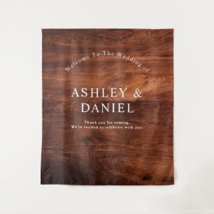 Rustic Wood Barn Grain Wedding Tapestry
