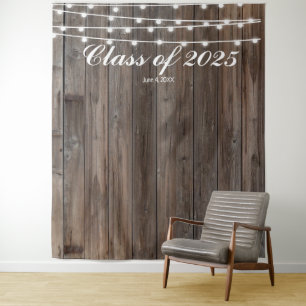 Rustic Wood Barn Prom Backdrop - Country Western Tapestry