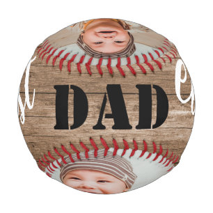 Rustic Wood Best Dad Ever Photo Collage Baseball