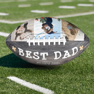 Rustic Wood Best Dad Family 3 Photo Collage  American Football