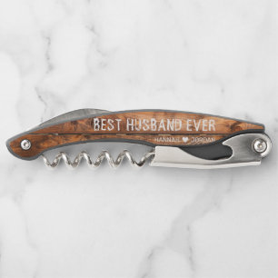 Rustic Wood Best Husband Ever Corkscrew