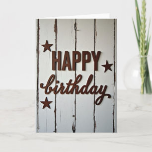 Rustic Wood Birthday Card