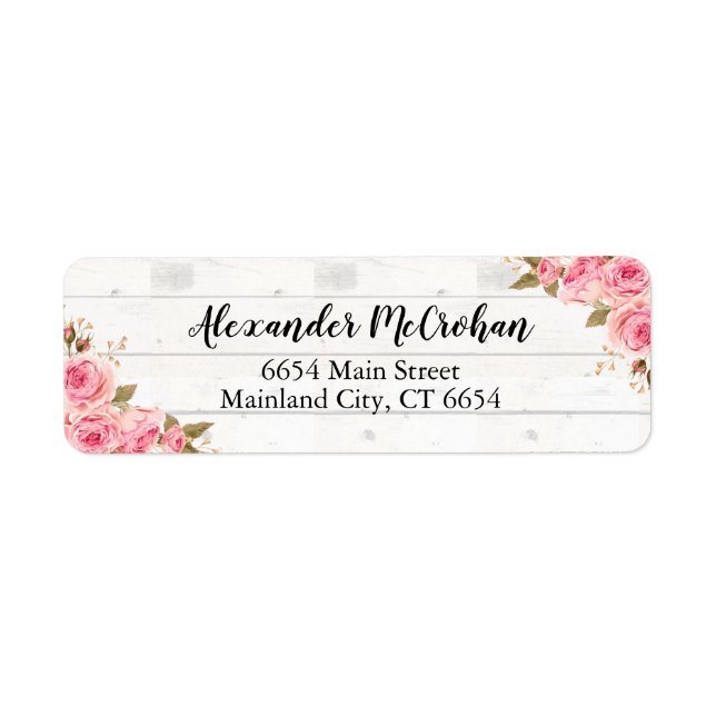 Rustic Wood Blush Pink Watercolor Floral (Front)