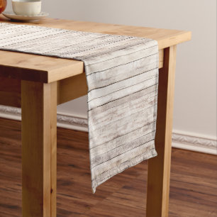 Rustic Wood Boards Whitewashed Worn Barn Boards Short Table Runner
