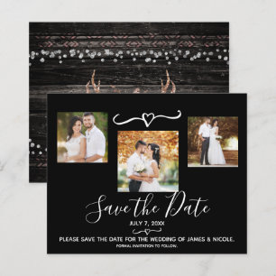 Rustic Wood Boho Chic Photo Wedding Save the Date
