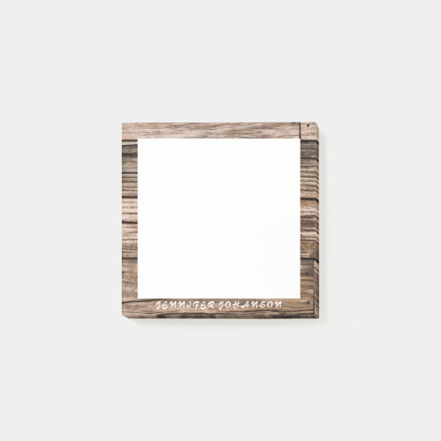 Rustic Wood Borders custom minimal elegant Post-it Notes (Front)
