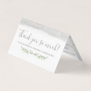 Rustic Wood & Botanical Leaf Branches Thank You