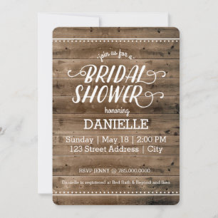 Rustic Wood Bridal Shower Invitation