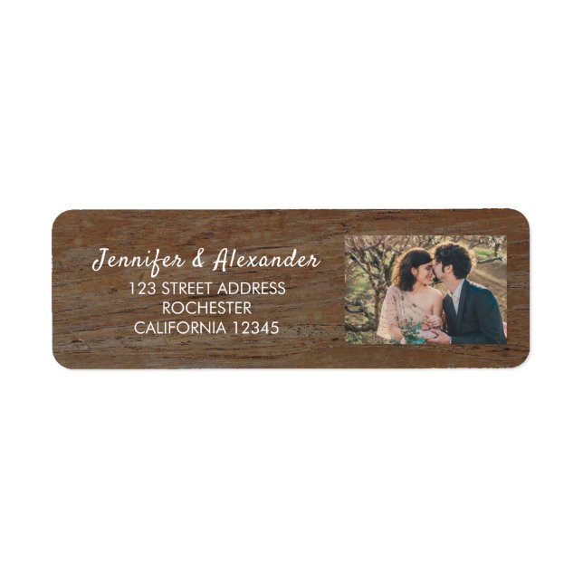 Rustic wood bride and groom photo country wedding (Front)