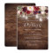 Rustic Wood Burgundy Floral Lights Wedding