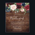 Rustic Wood Burgundy Red Budget Wedding Invite<br><div class="desc">Rustic Wood Burgundy Red Budget Wedding Invite

A cheaper alternative than a standard invitation.</div>