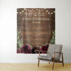 Rustic Wood Burgundy Wall Photo Backdrop