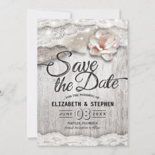Rustic Wood Burlap Lace Barn Wedding Save The Date