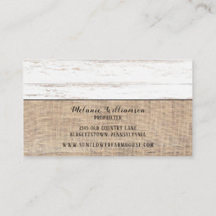Rustic Wood Burlap Shabby Distressed Business Card