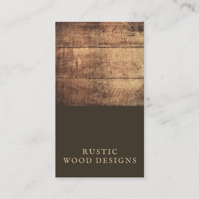 Rustic Wood Business Card (Front)