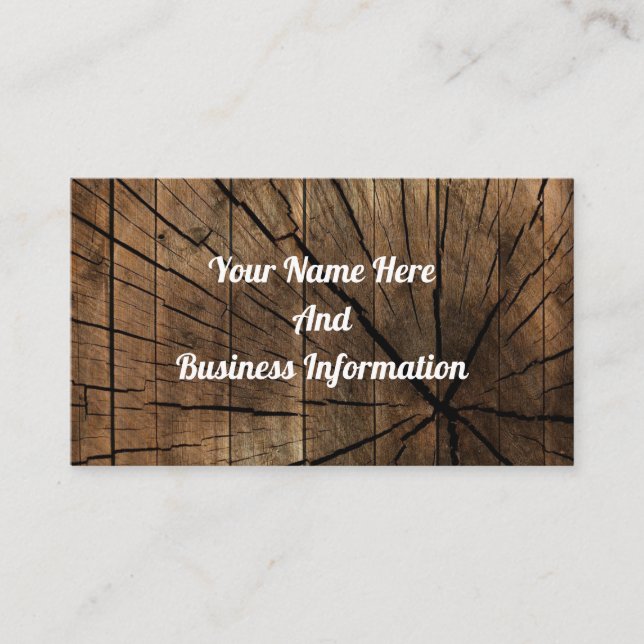 Rustic Wood Business Card (Front)