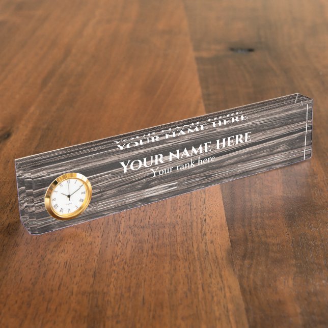 Rustic Wood business desk name plate (Side)