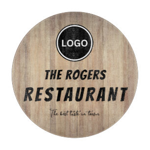 Rustic Wood Business Logo Restaurant Cutting Board