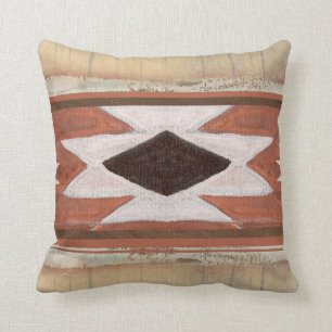Rustic Wood Cabin Navajo Tribal Southwest Triangle Cushion