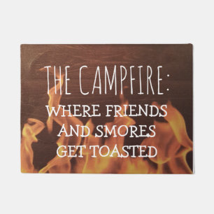 Rustic Wood Camping Campfire Funny Friends Smores Doormat