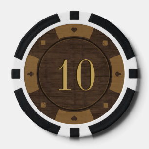 Rustic Wood Casino Style Poker Chips