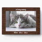 Rustic Wood Cat Memorial Photo Keepsake