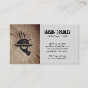 Rustic Wood   Catering   Personal Executive Chef Business Card