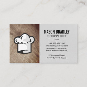 Rustic Wood   Catering   Personal Executive Chef Business Card