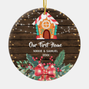 Rustic Wood Christmas Our First Home Ceramic Tree Decoration