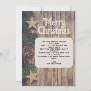 Rustic Wood Christmas Pine Holiday Card