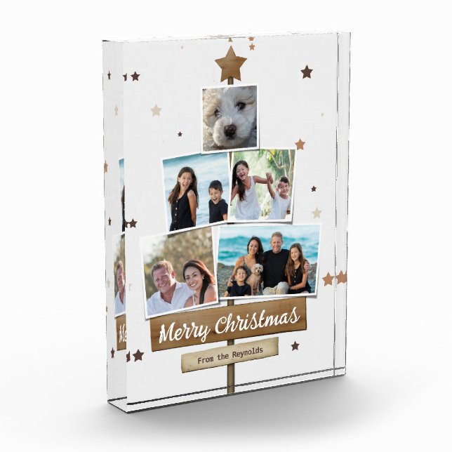 Rustic Wood Christmas Tree | 5 Photos Collage (Left)