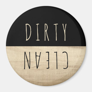 Rustic Wood Clean Dirty Kitchen Dishwasher Magnet