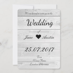 Rustic Wood Clean Wedding Invitations