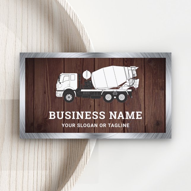 Rustic Wood Concrete Mixer Cement Truck Business Card (Creator Uploaded)