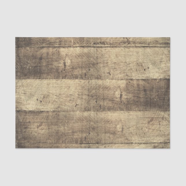 Rustic Wood Country Barn Boards Farm Wedding Tissue Paper (Front)