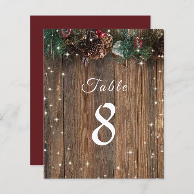Rustic Wood Country Christmas Pine Garland Sparkle (Front/Back)