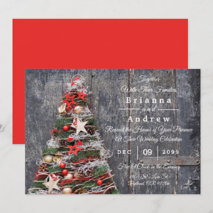 Rustic Wood Country Christmas Tree Stars Wedding