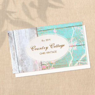 Rustic Wood Country Cottage Vintage Boutique Business Card