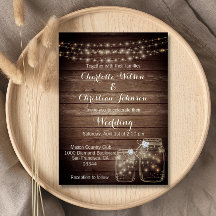 Rustic Wood Country Mason Jar Lights Wedding
