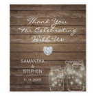 Rustic Wood Country Mason Jars Heart Wedding